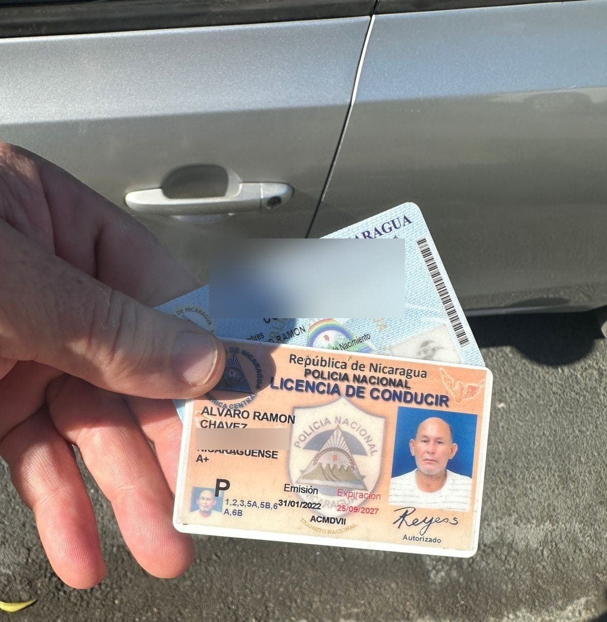 Licencia de conducir de Álvaro Ramón Chávez
