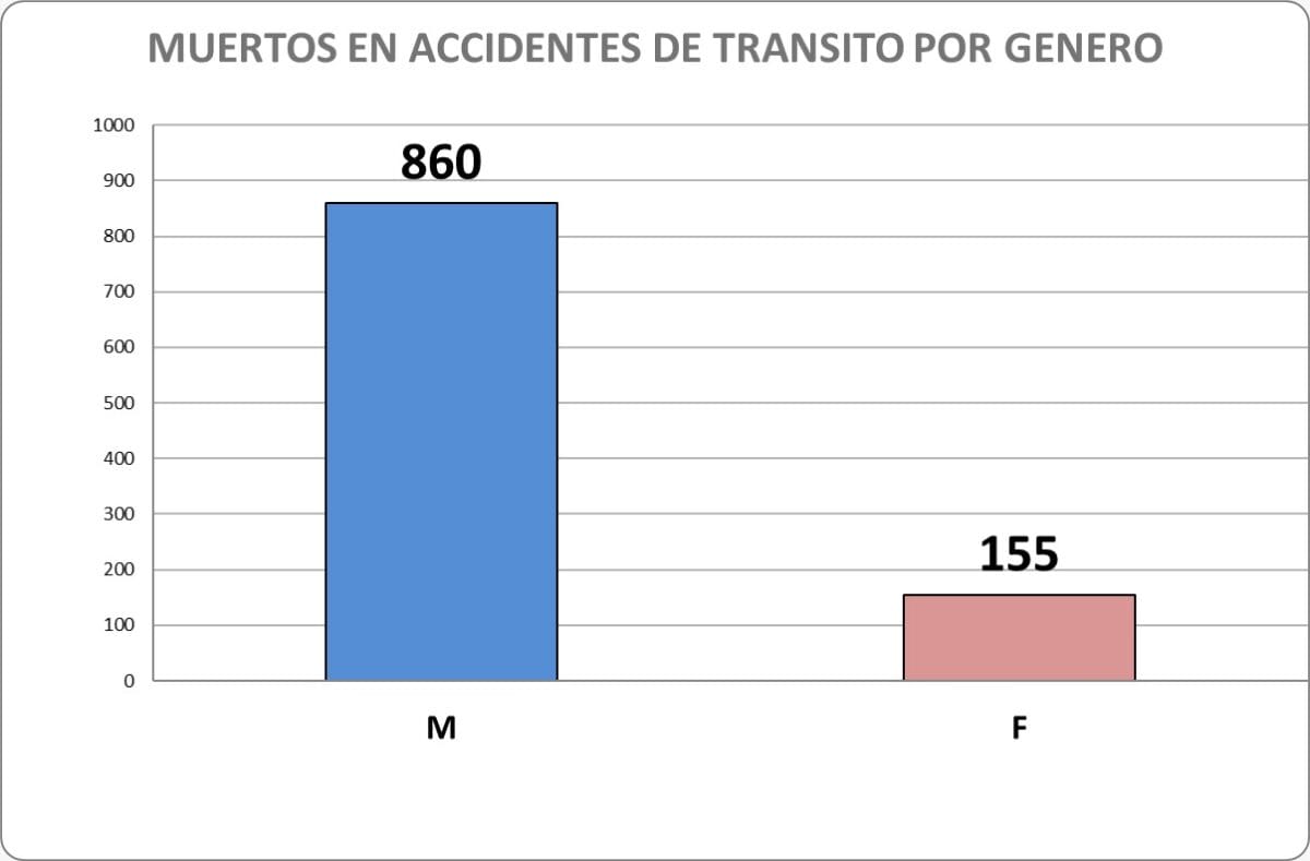 Muertos en accidentes de tránsito por genero al 31 de diciembre 2023