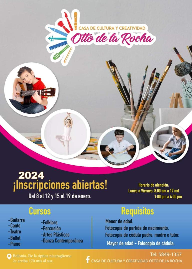 Casa de cultura y creatividad Otto de la Rocha abre inscripciones