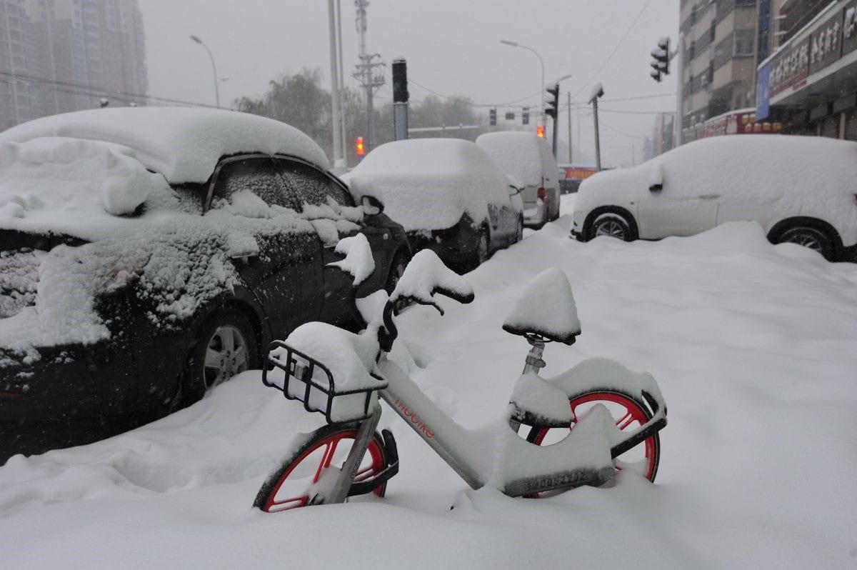 Alerta en China por nevadas intensas