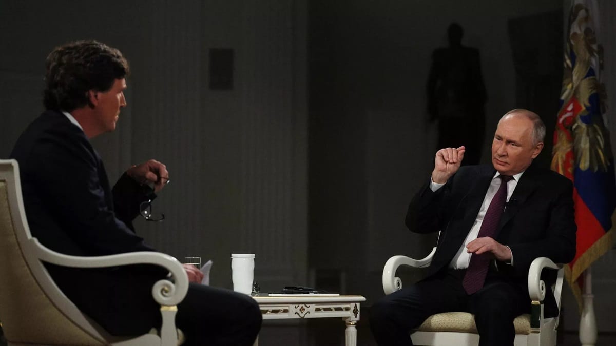 El presidente ruso Vladímir Putin dio una entrevista al periodista estadounidense Tucker Carlson