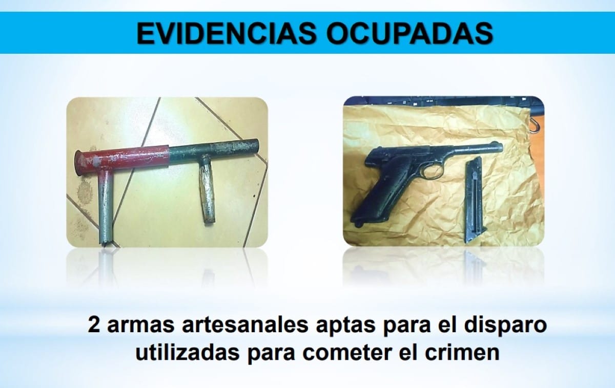 A los sujetos les incautaron dos armas artesanales utilizadas en el crimen