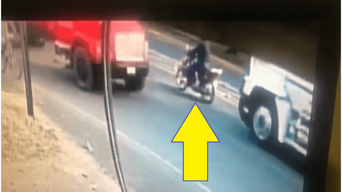 Impactante accidente de furgón con moto en Estelí