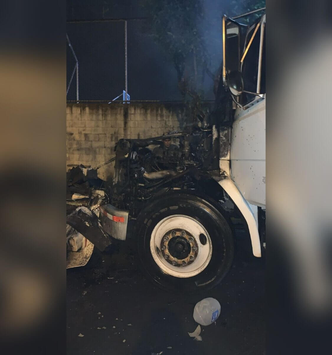 Un camión se incendió anoche en las Américas Dos, Managua