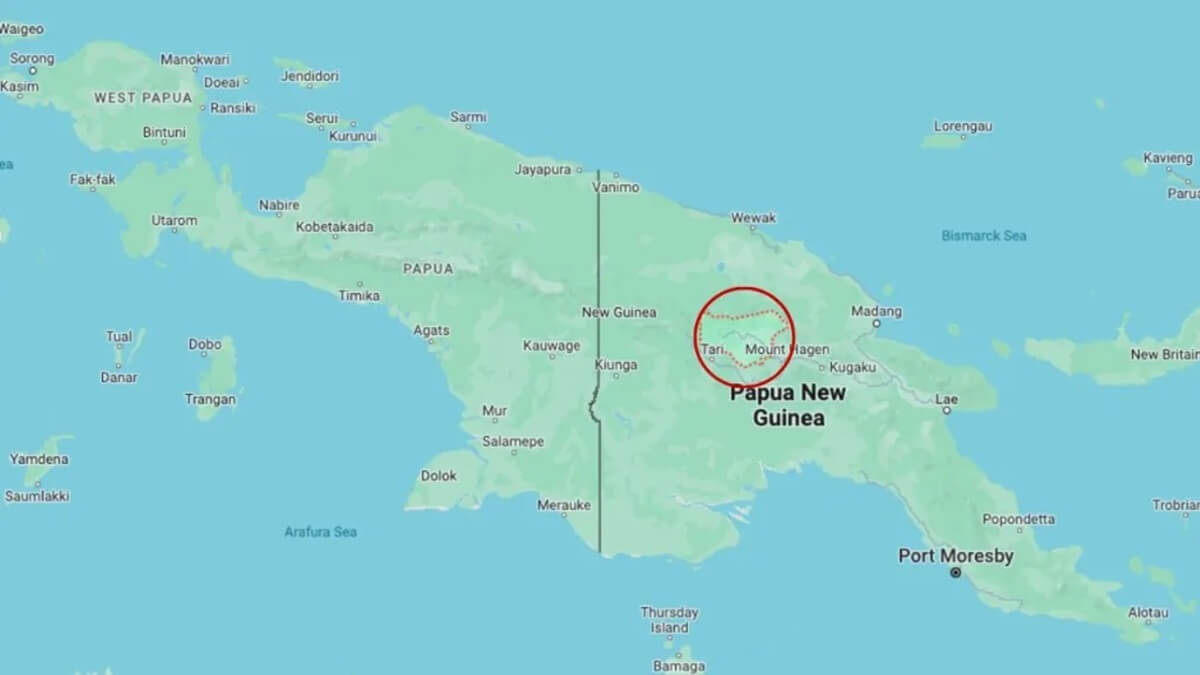 Provincia de Enga, Papua Nueva Guinea - Por Google Maps