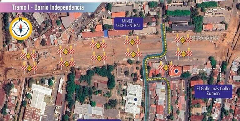 Alcaldía de Managua anuncia nuevo desvío en el sector del Zumen por ampliación de pista San Juan Pablo II