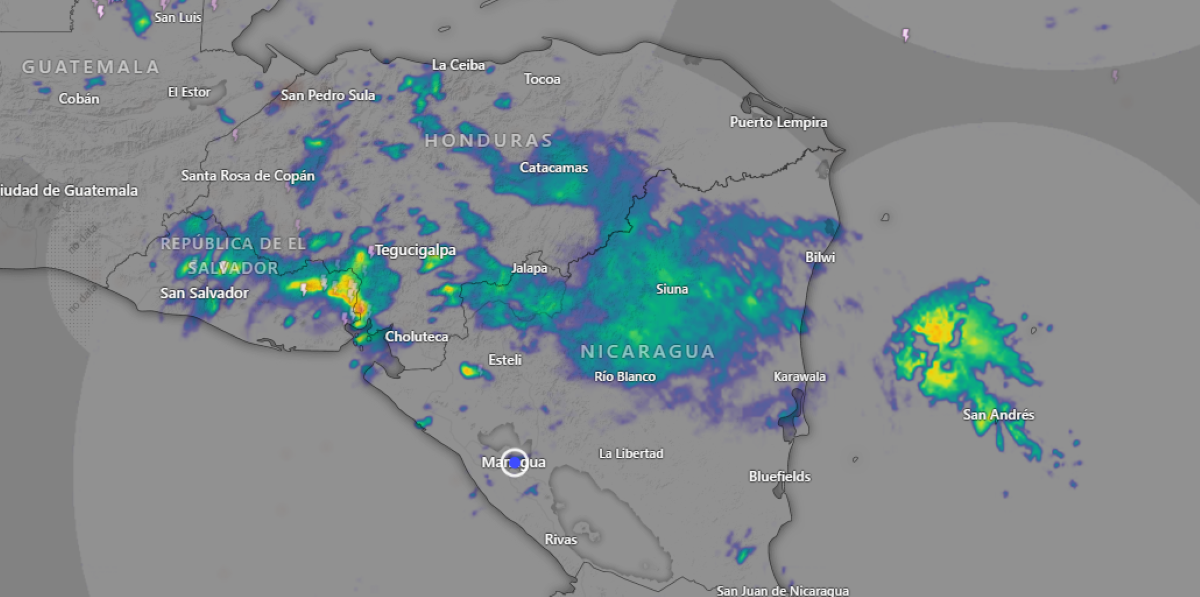 Vaguada en Caribe Nicaragüense: alerta tormentas y lluvias fuertes