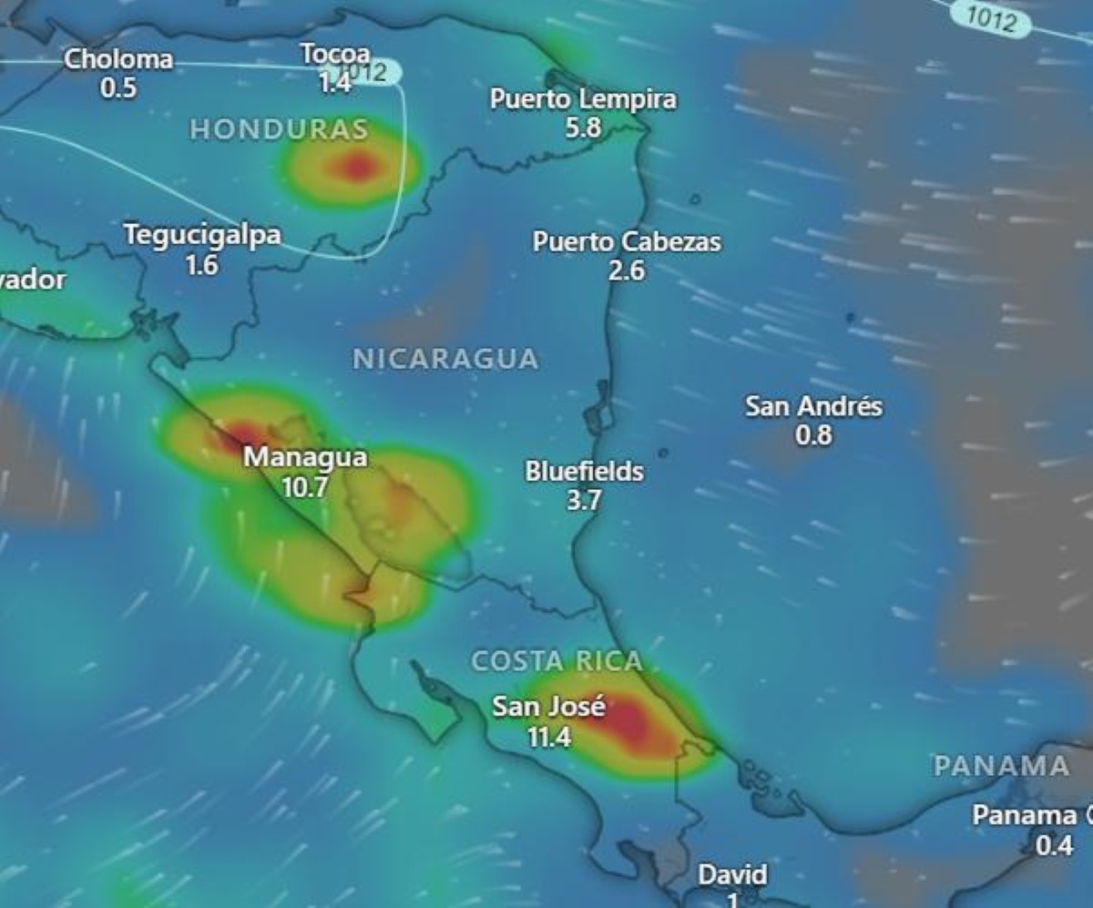 Alerta meteorológica: Baja Presión en el Caribe de Nicaragua