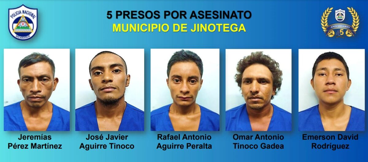 Cinco detenidos por asesinato a machetazos en Jinotega