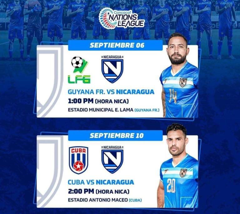 Nicaragua ante Guyana y Cuba en el arranque de la Liga de Naciones de Concacaf