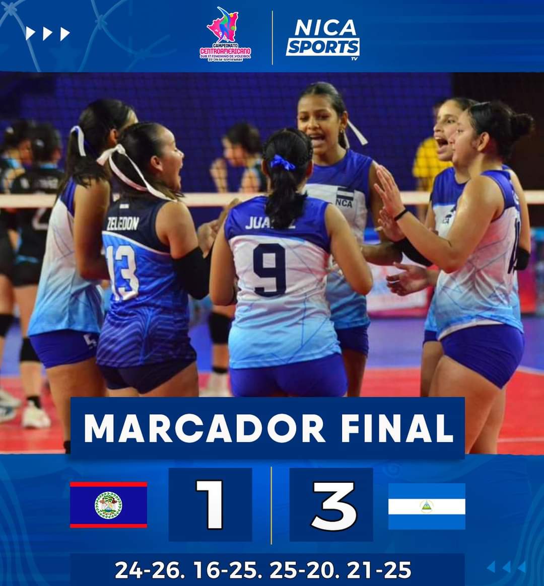 Nicaragua vence a Belice 3-1 en Centroamericano Voleibol