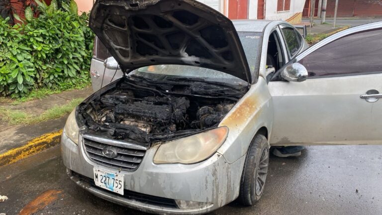 Auto toma fuego por causas desconocidas en el barrio Monseñor Lezcano