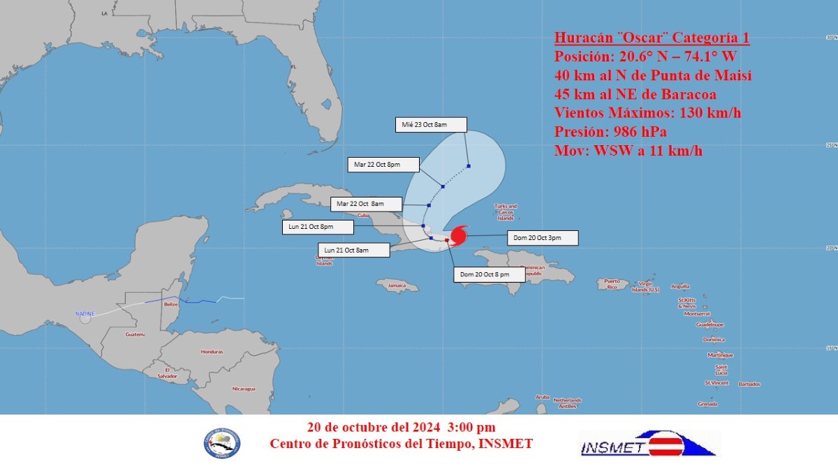 Huracán Oscar: Alerta en Cuba por vientos y lluvias intensas