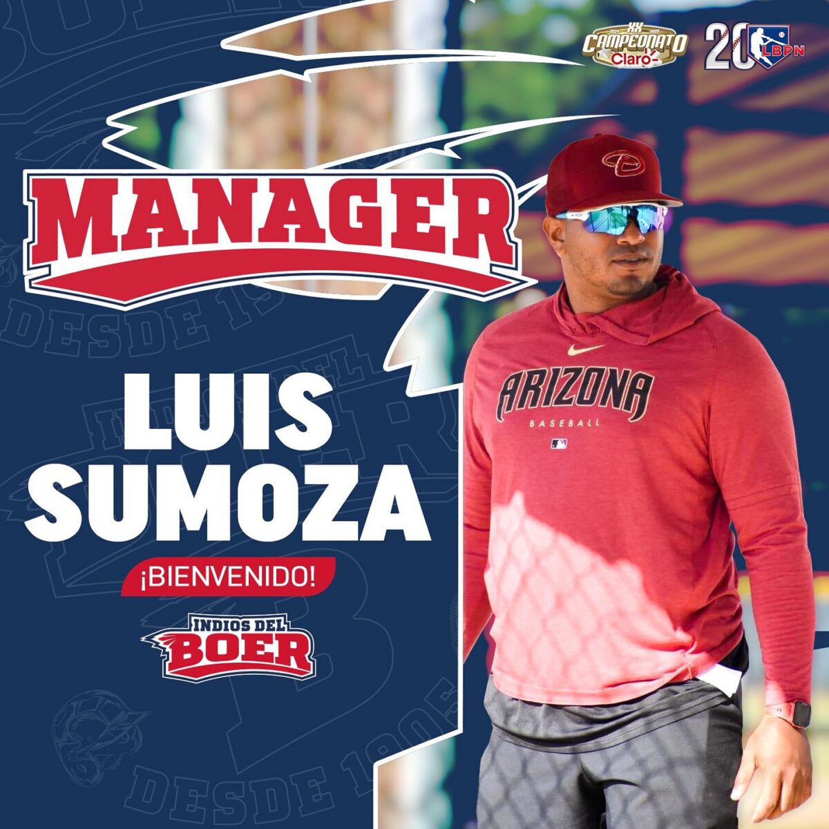 ¡Luis Sumoza nuevo manager de los Indios del Bóer en la Liga Nicaragüense de Béisbol!