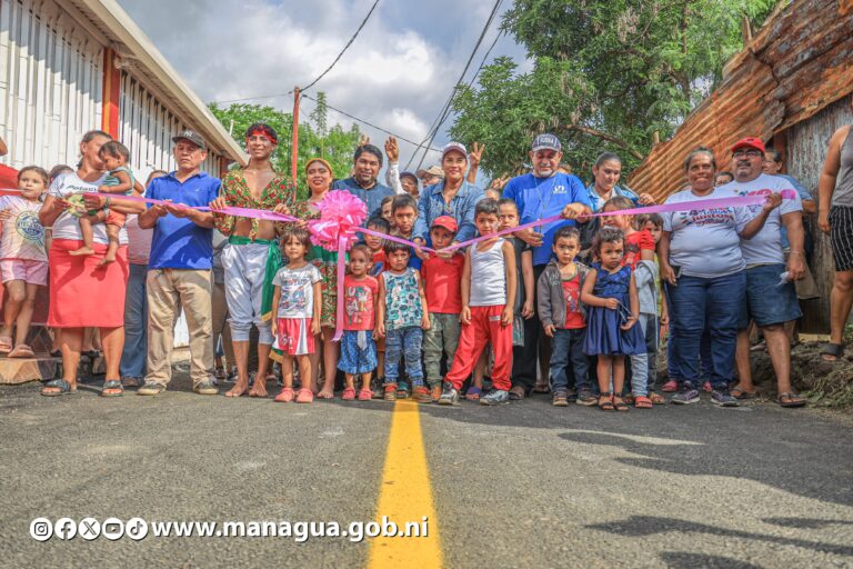 Alcaldía de Managua transforma Villa Reconciliación Norte con nuevas calles asfaltadas