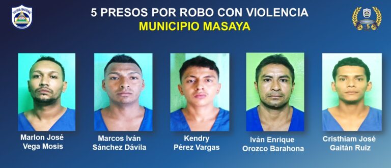 Policía de Masaya saca de circulación a 7 ladrones, dos “Pusher” y un depravado sexual