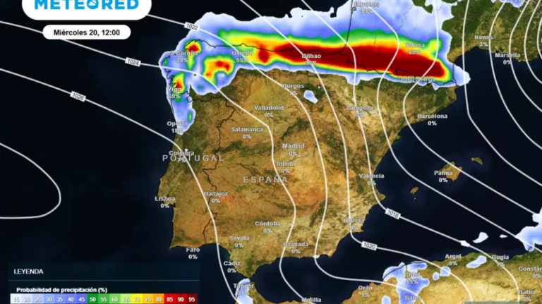 Tormenta Caetano impactará la Península Ibérica con lluvias y vientos de 90 km/h