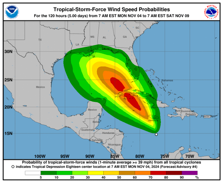 Depresión Tropical 18 causará lluvias esta semana en Nicaragua