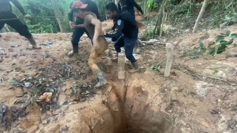 Rescatan y arrestan a nicaragüense abandonado en profundo túnel de minería ilegal en Crucitas, Costa Rica