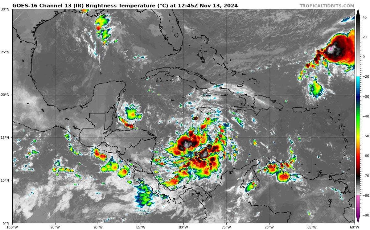 Alerta de Tormenta Tropical Sara en el Mar Caribe