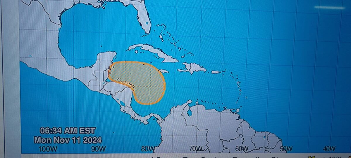 El INETER monitorea un sistema de baja presión en el centro del Mar Caribe