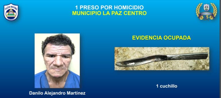 Presentan a sujeto responsable de la muerte de un gallero en La Paz Centro