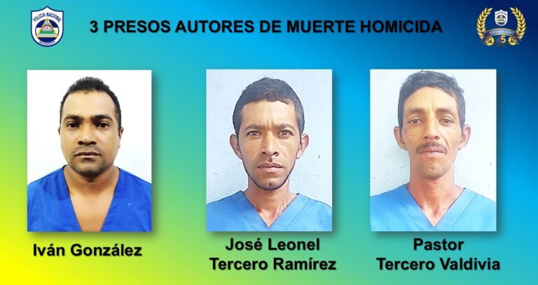 Arrestan a individuos que mataron a tiros a un hombre por rencillas personales en Wiwilí, Jinotega