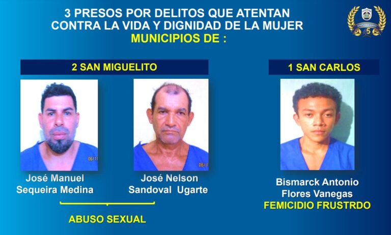 Autoridades de Río San Juan capturan a dos homicidas y a dos depredadores sexuales