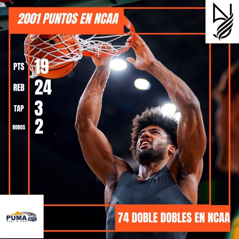 Norchad Omier pasa a los 2 mil puntos en la Liga Universitaria de Basquetbol en Estados Unidos