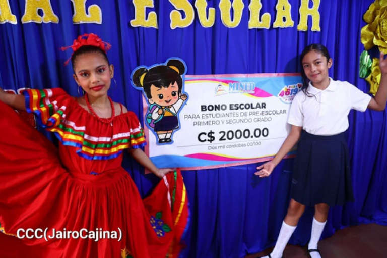 500 mil estudiantes empiezan a recibir el Bono Presidencial Escolar, en Nicaragua