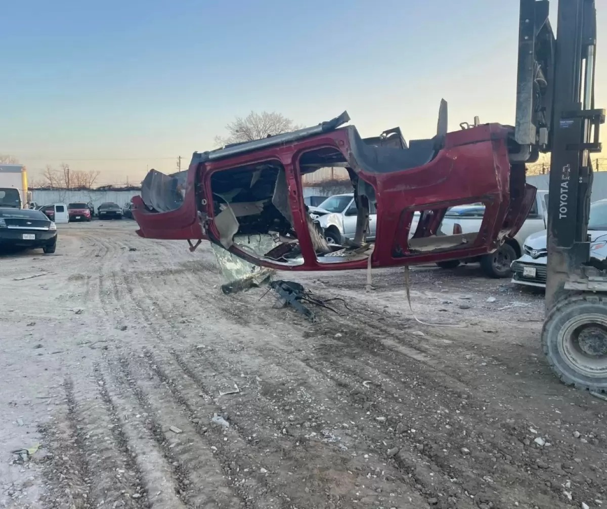 La camioneta fue encontrada desmantelada