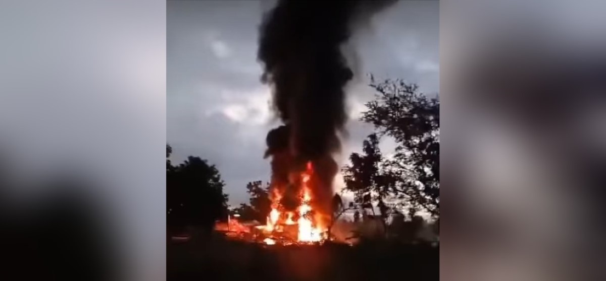 Incendio en parqueo de transporte pesado en Sabana Grande, Managua