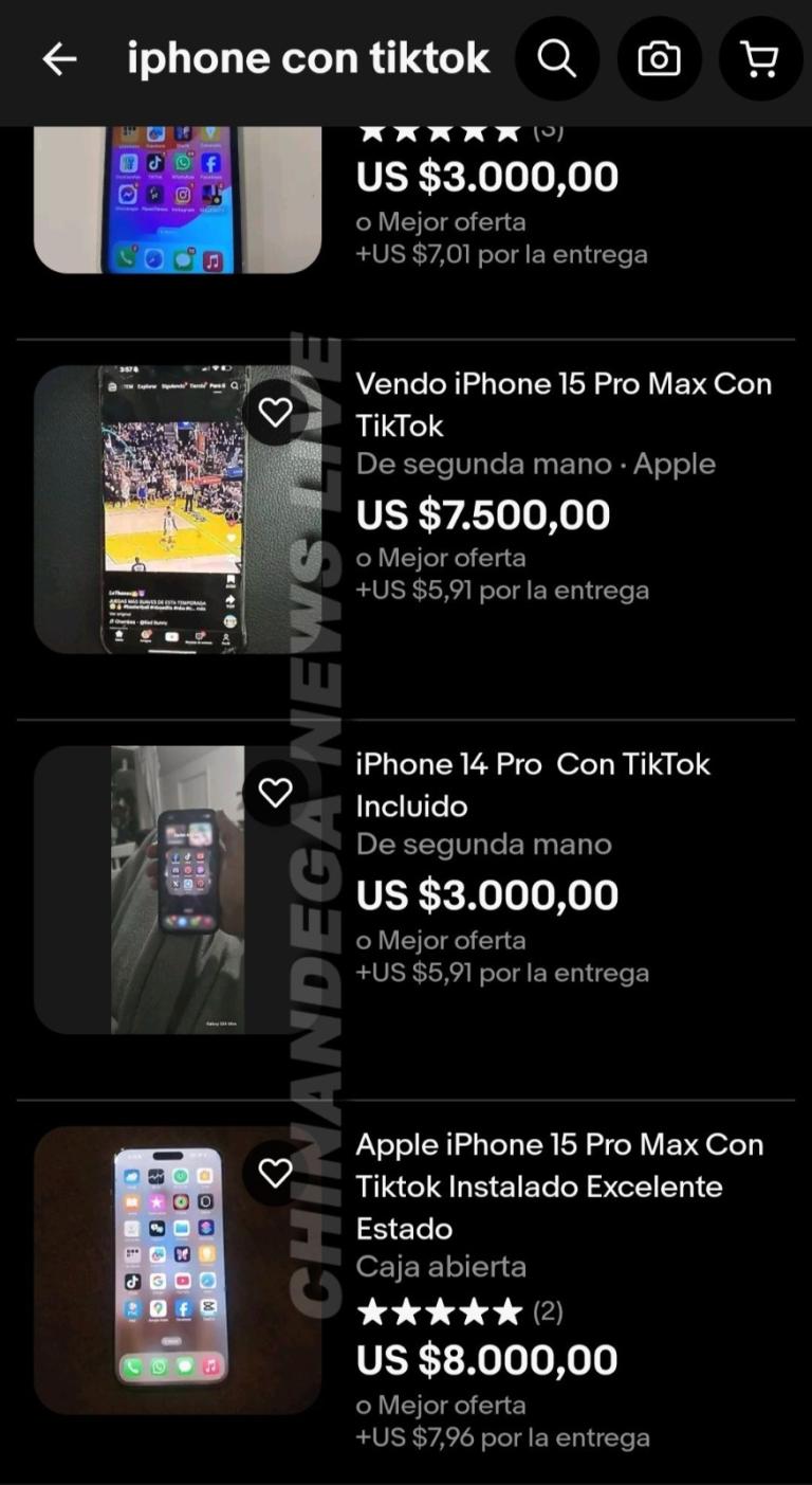 EEUU: Venta de Iphone con TikTok incluido hasta en 8 mil dólares