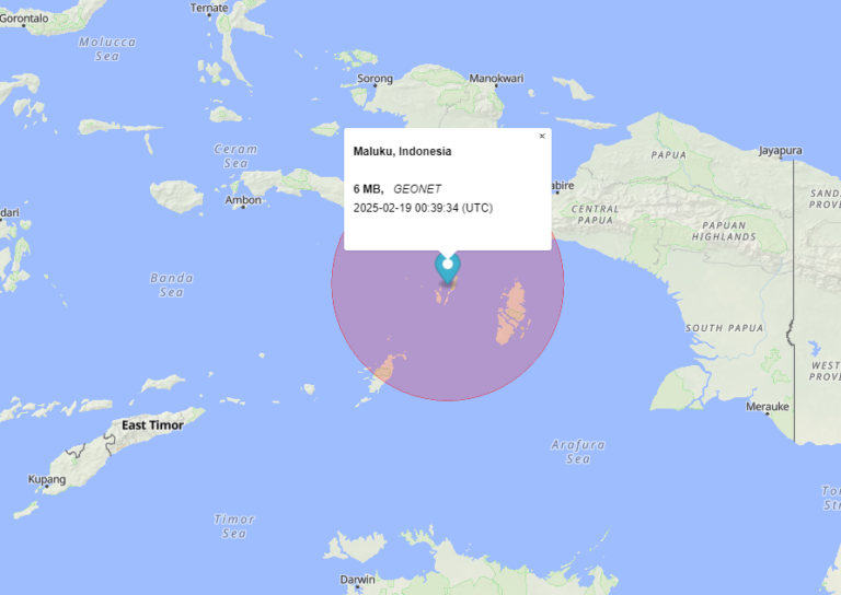 Sismo de magnitud 6,0 sacude Indonesia