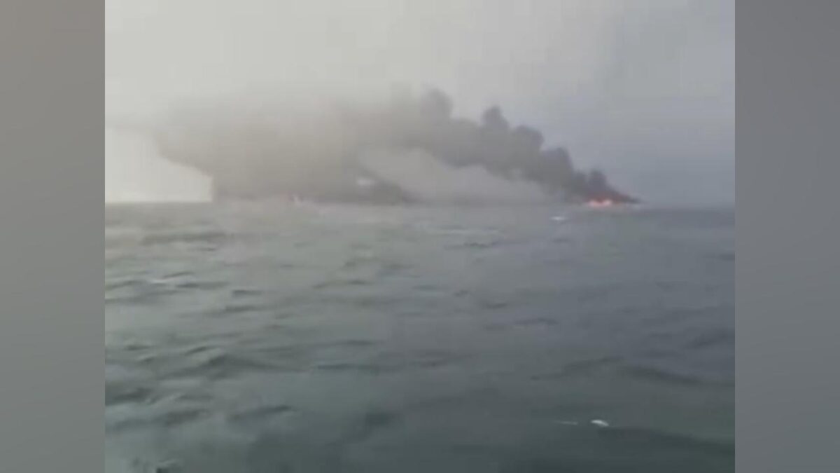 Colisión en el mar del Norte: incendio y rescate urgente