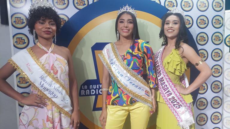 Tres guapas reinas verano departamentales engalanan la cabina de Tu Nueva Radio Ya