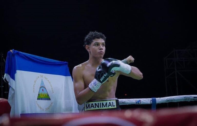 El boxeador nicaragüense Harvin "Manimal" Aguirre