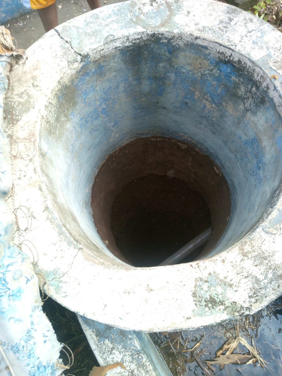 Pozo donde cayó el niño en Chinandega