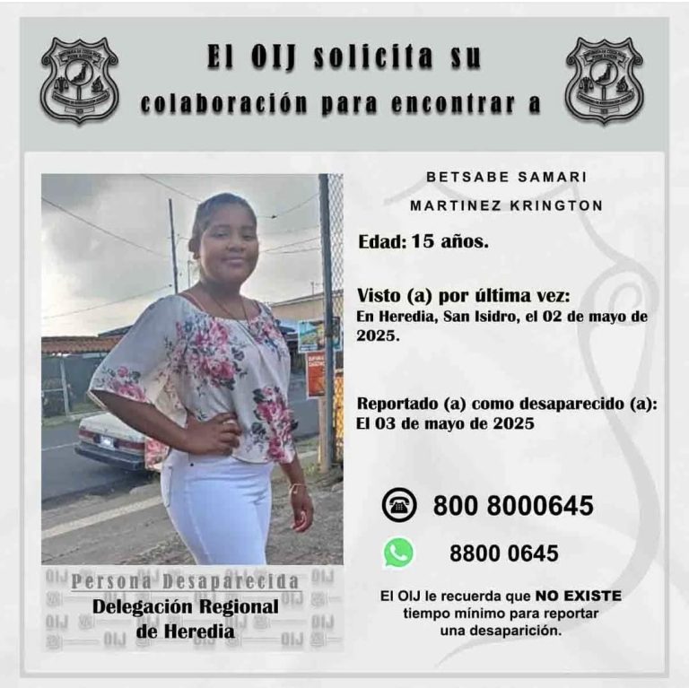 Buscan a quinceañera nicaragüense que desapareció en San José, Costa Rica