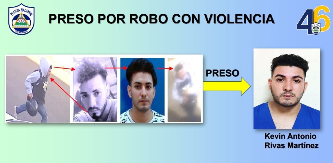 Captura de Kevin Rivas, ladrón de 2 mil dólares en Managua