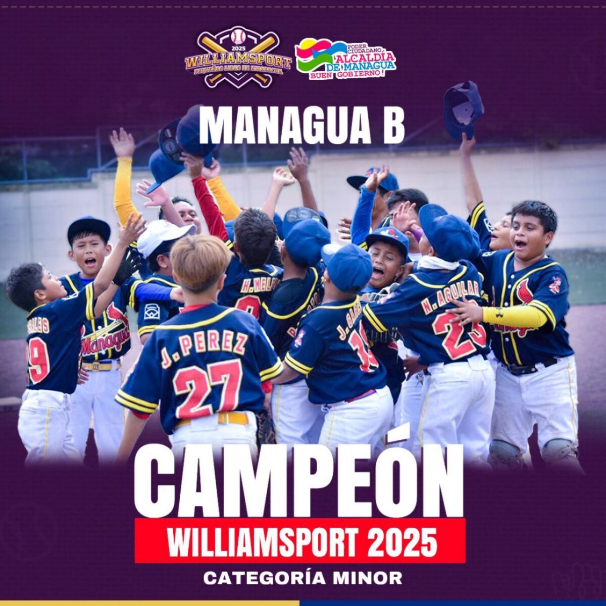 Managua campeón en Pequeñas Ligas: rumbo a México