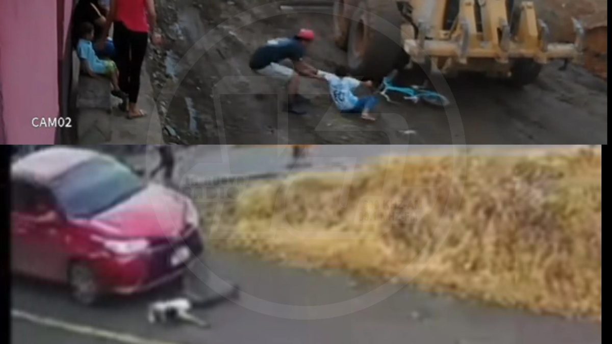 Dos niños casi mueren aplastados por vehículos debido al descuido de sus padres en Nicaragua