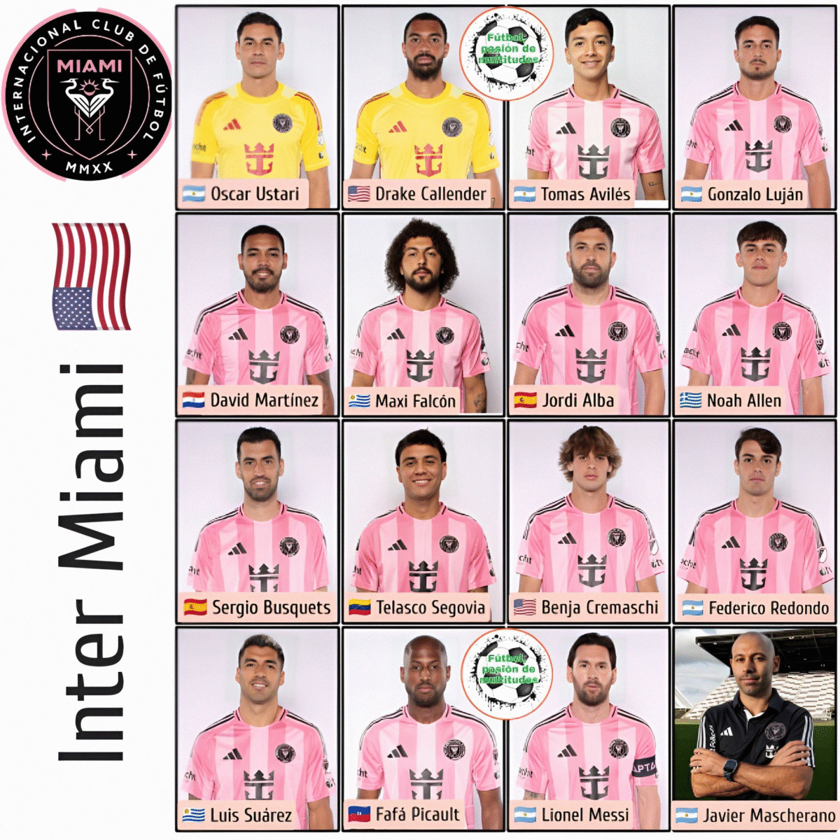 Equipo del Inter Miami para el Mundial de clubes
