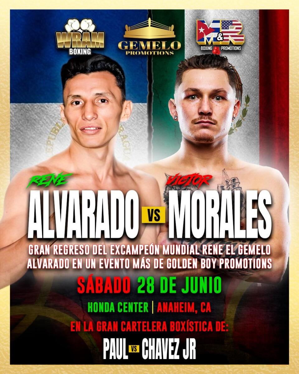 Rene Alvarado vs Víctor Morales: gran combate en junio