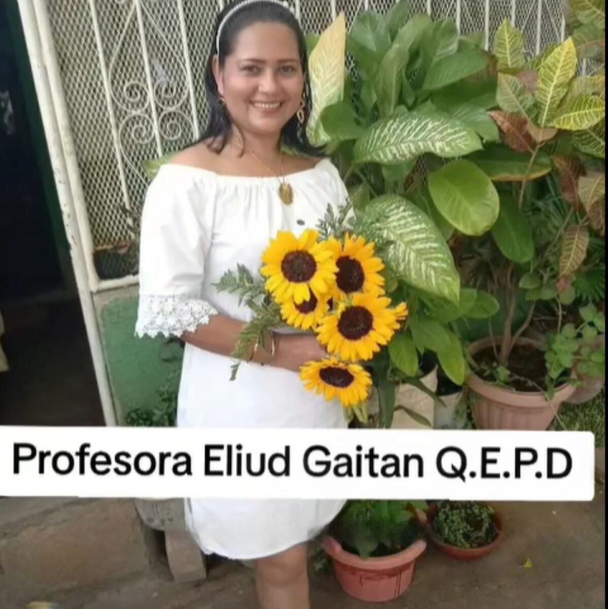 La profesora Eliud Azucena Gaitán Espinoza, de 40 años
