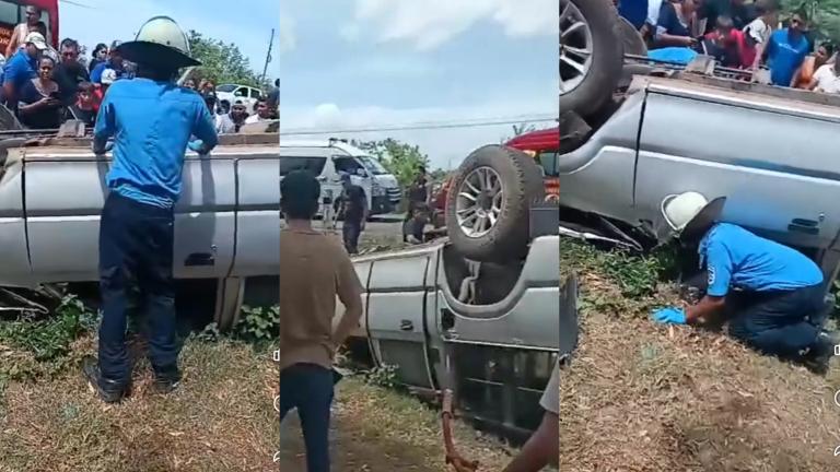 Tipitapa: Adulto mayor muere al volcarse en camioneta