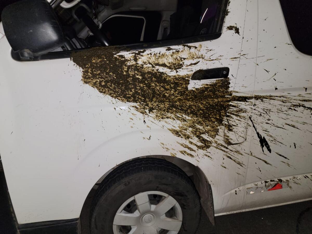 Accidente del grupo ALDOMAC: susto y daños materiales