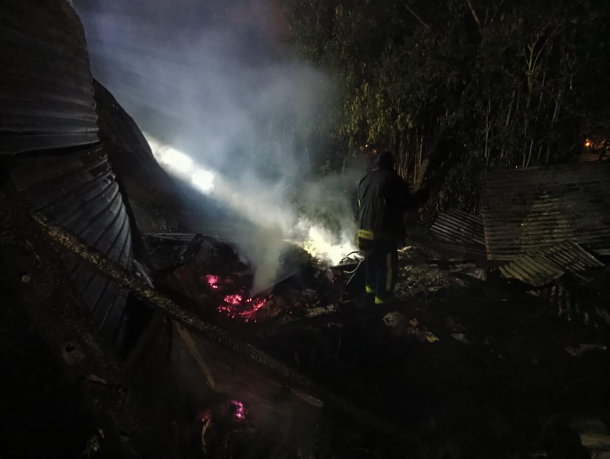 Incendio devastador en el barrio Germán Pomares
