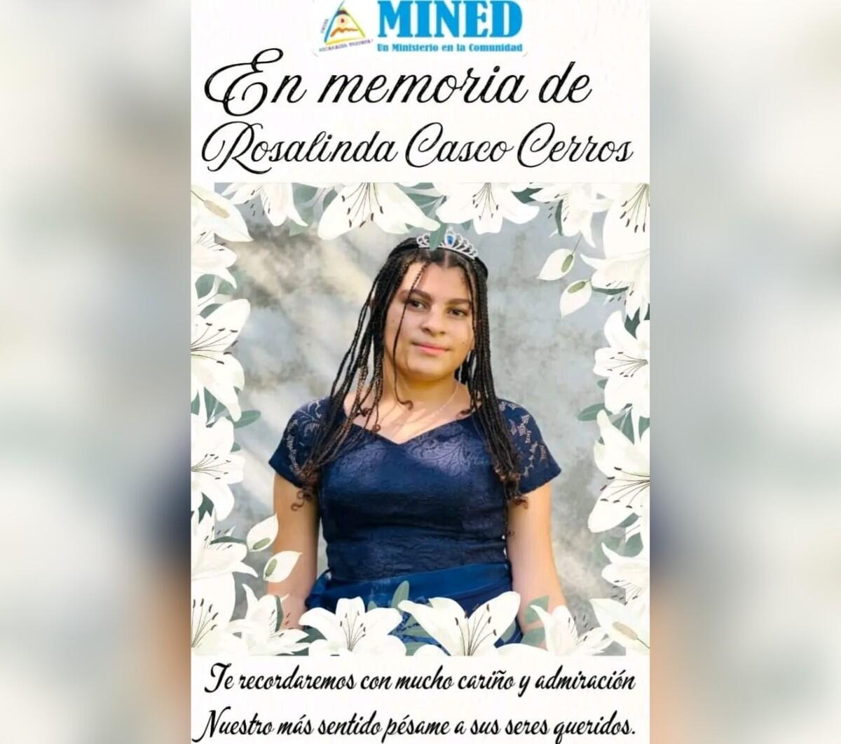 Rosalinda Casco Cerros, de 18 años