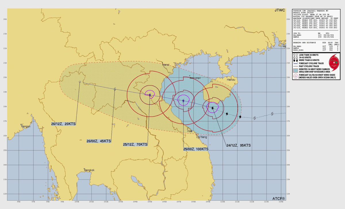 Tifón Kajiki: Urgentes operativos en Vietnam y China